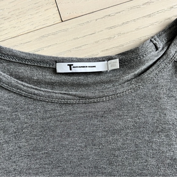 T By Alexander Wang Long Sleeve T-shirt Grey XS - Picture 4 of 4